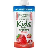 Farmers Union Greek Style Kids Yoghurt Pouch Strawberry No Added Sugar