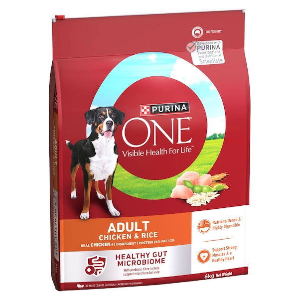 Purina One Adult Dry Dog Food Chicken & Rice 6kg