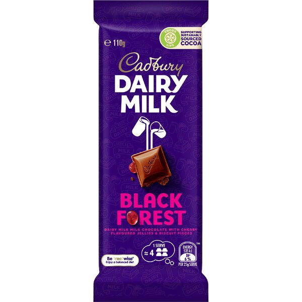 Cadbury Dairy Milk Black Forest Chocolate Block 110g