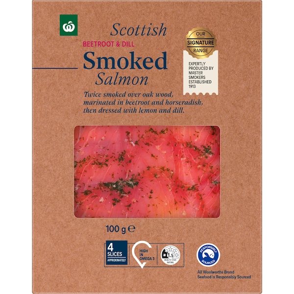 Woolworths Smoked Salmon Beetroot & Dill 100g