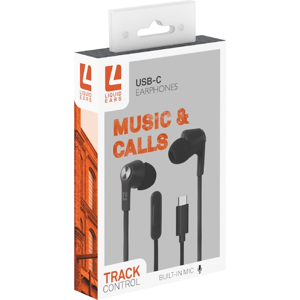 Liquid Ears Music & Calls USB C Earphones Black each