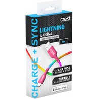 Crest Lightning to USB A Cable 1m Rainbow