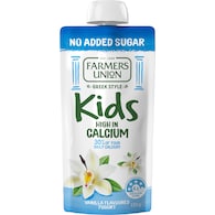 Farmers Union Greek Style Kids Yoghurt Pouch Vanilla No Added Sugar