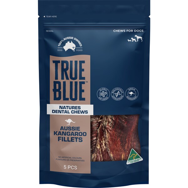 True Blue Aussie Kangaroo Fillets Dog Treats 5 pack