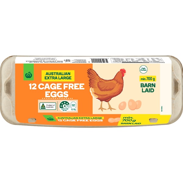Woolworths 12 Cage Free Extra Large Eggs 700g