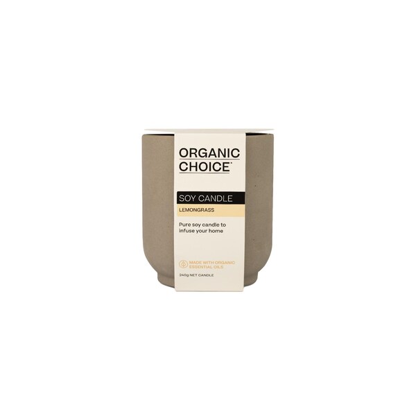 Organic Choice Soy Candle Lemongrass 240g