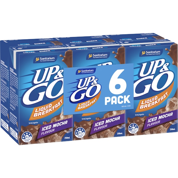 Up&Go Liquid Breakfast Iced Mocha 250mL x 6 pack