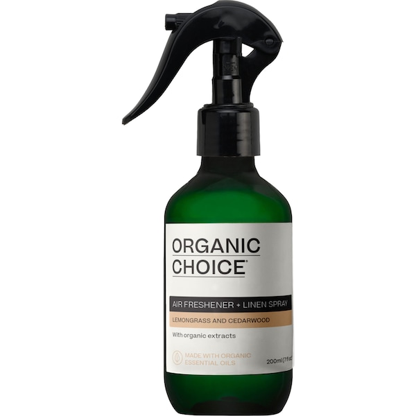 Organic Choice Air Freshener + Linen Spray Lemongrass & Cedarwood 200mL