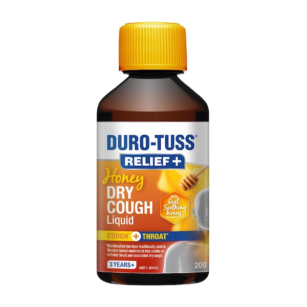 Duro-Tuss Relief+ Dry Cough Liquid Honey 200mL