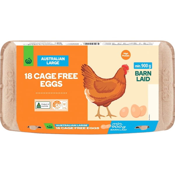 Woolworths 18 Large Cage Free Eggs 900g