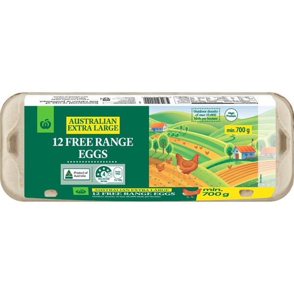 Woolworths 12 Extra Large Free Range Eggs 700g