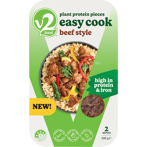 V2 Plant Protein Pieces Easy Cook Beef Style 200g
