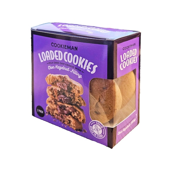 Cookieman Loaded Cookies Choc Hazelnut Filling 2 pack
