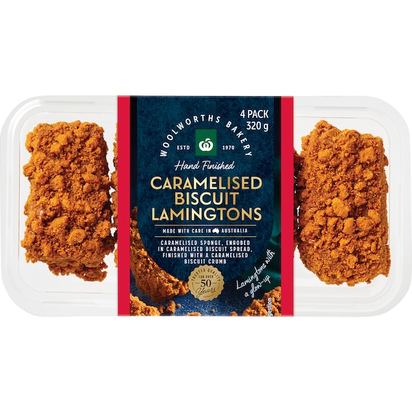 Woolworths Caramelised Biscuit Lamington Bars 4 pack