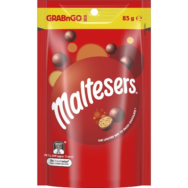 Maltesers Milk Chocolate GrabnGo Snack Bag 85g