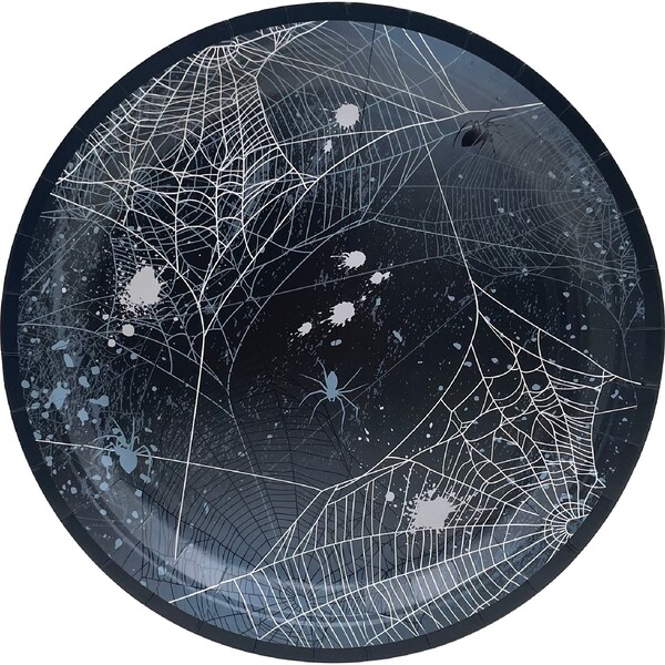 Halloween Disposable Paper Plates Spider 8 pack