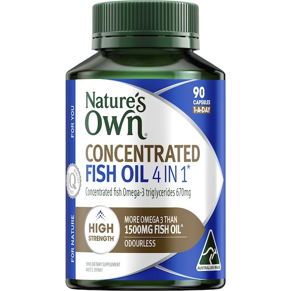 Nature's Own 4 In 1 Concentrated Fish Oil 1500MG Capsules 90 pack