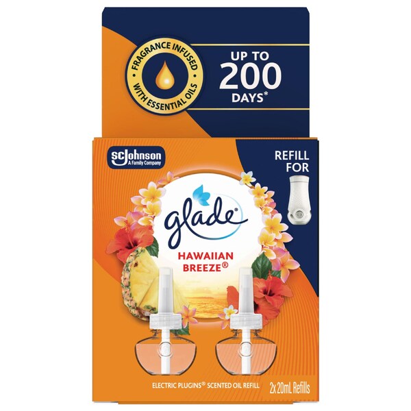 Glade Electric Plugins Refill Hawaiian Breeze 2 pack