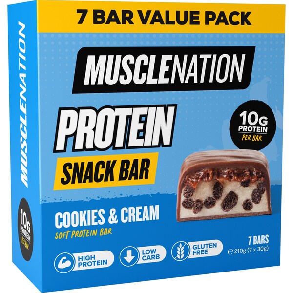 Muscle Nation Protein Snack Bar Cookies & Cream 7 pack