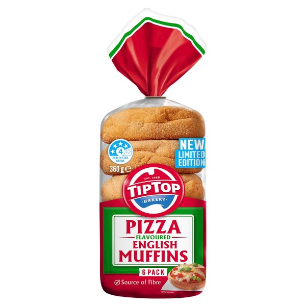 Tip Top English Muffins Pizza Flavoured 6 pack