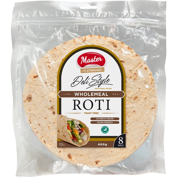 Master Deli Style Wholemeal Roti 8 pack
