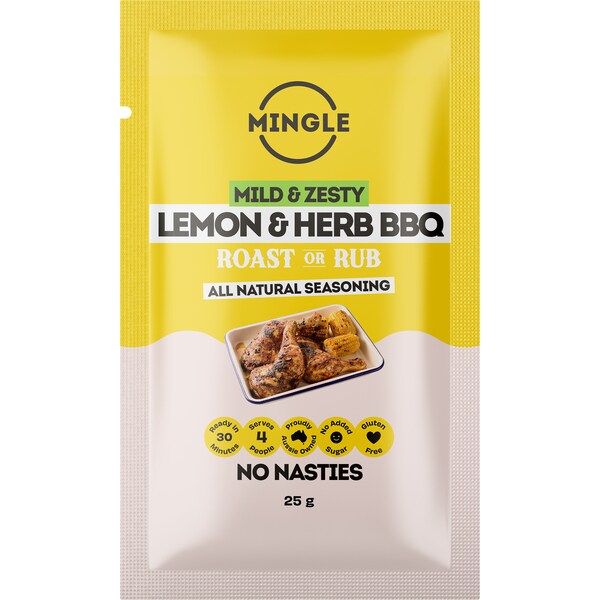 Mingle Lemon & Herb BBQ Seasoning Mild & Zesty 25g
