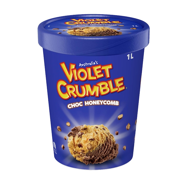 Violet Crumble Ice Cream Choc Honeycomb 1L