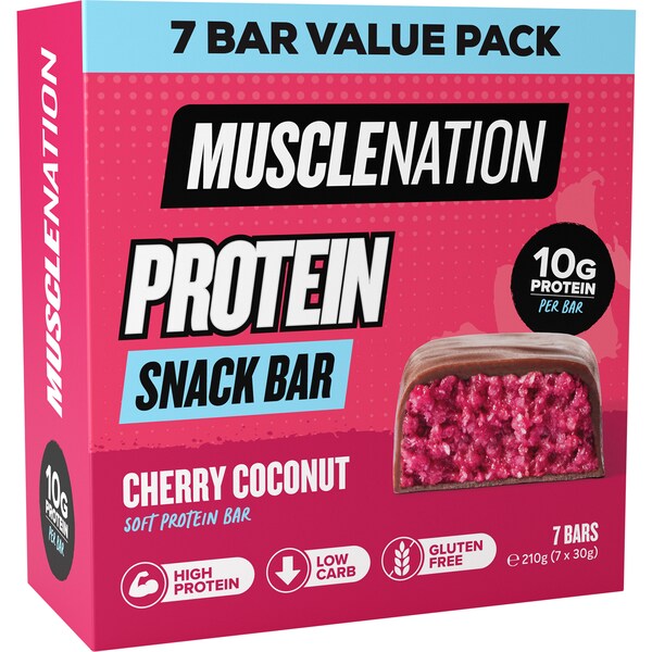 Muscle Nation Protein Snack Bar Cherry Coconut 7 pack
