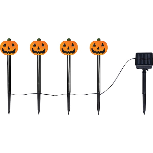 Mirabella Halloween Pumpkin Garden Stake LED Lights 4 pack