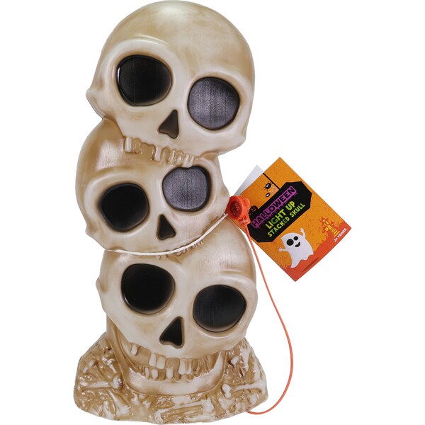 Halloween Light Up Stacked Skull Assorted each