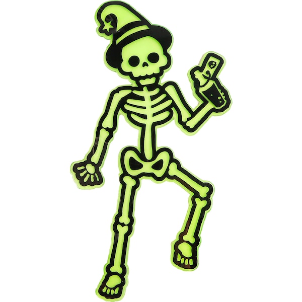 Halloween Window Gel Cling Sticker Glow in the Dark Skeleton each