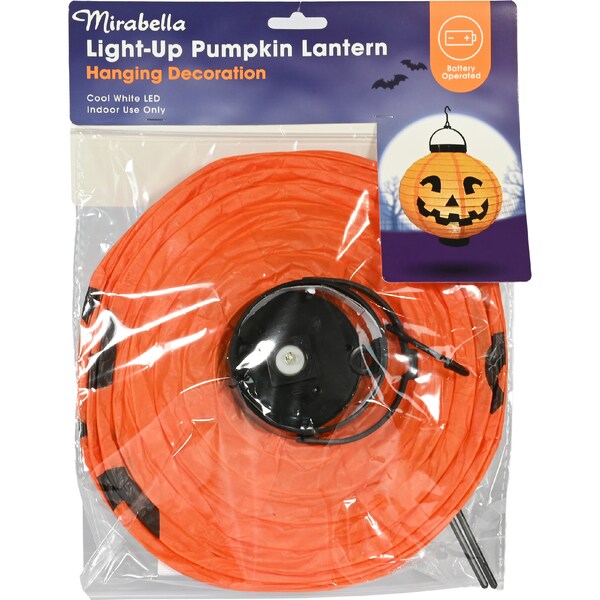 Mirabella Halloween Light Up Pumpkin Lantern Hanging Decoration each