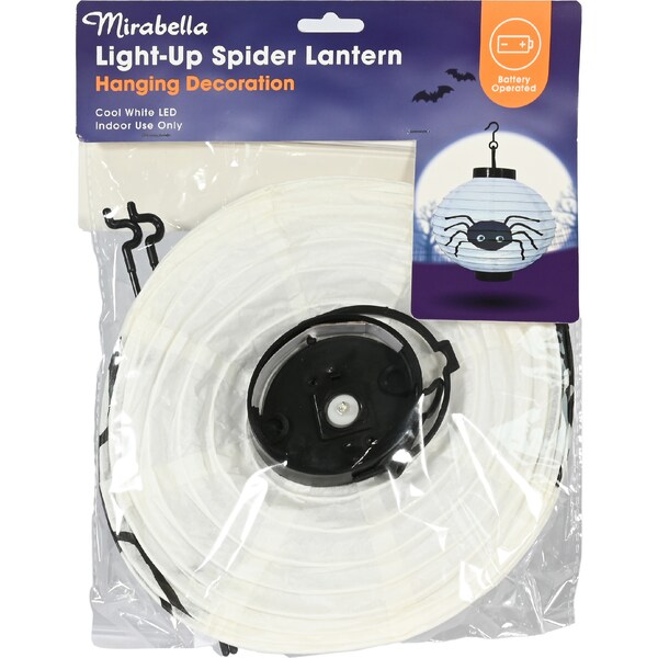 Mirabella Halloween Light Up Spider Lantern Hanging Decoration each