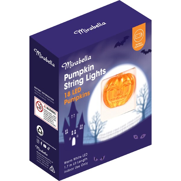 Mirabella Halloween 18 LED Pumpkin String Lights each