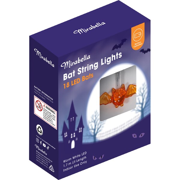 Mirabella Halloween 18 LED Bats String Lights each