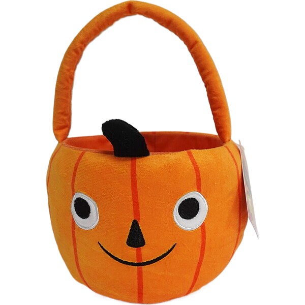 Halloween Plush Basket Pumpkin each