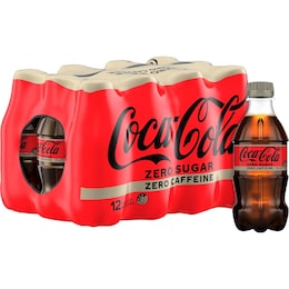 Coca Cola Coca-Cola Mini Zero Sugar Zero Caffeine Soft Drink Bottles 300mL x 12 pack