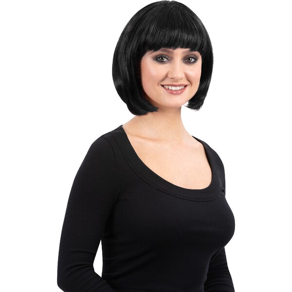 Halloween Witch Costume Wig Short Black Bob each