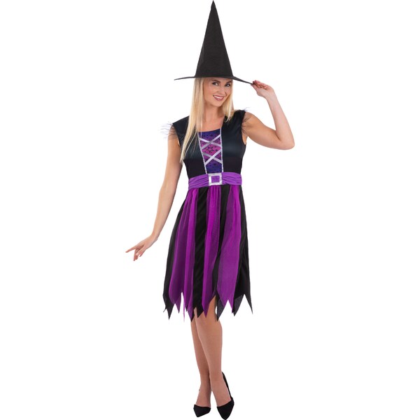 Halloween Adult Purple Witch Costume One Size each