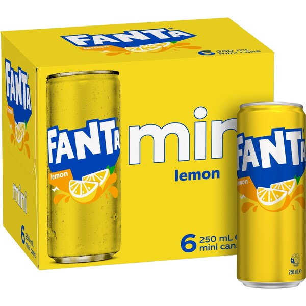 Fanta Mini Cans Lemon 250mL x 6 pack