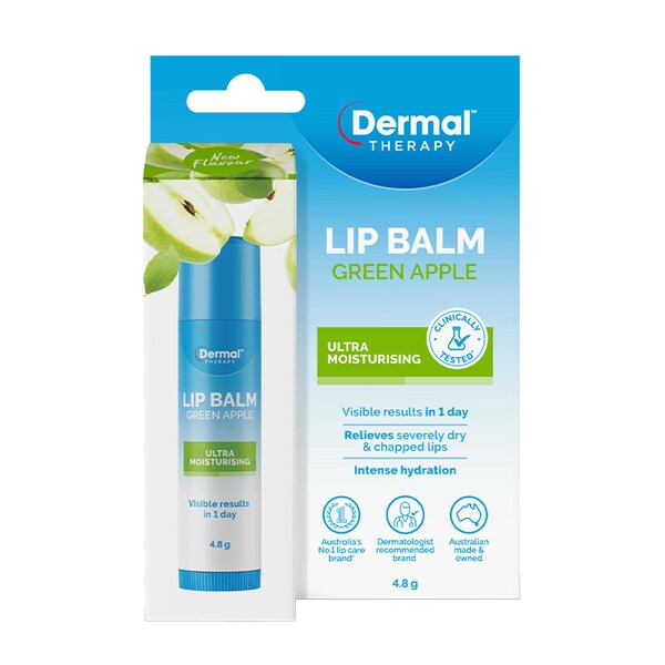 Dermal Therapy Ultra Moisturising Lip Balm Green Apple 4.8g