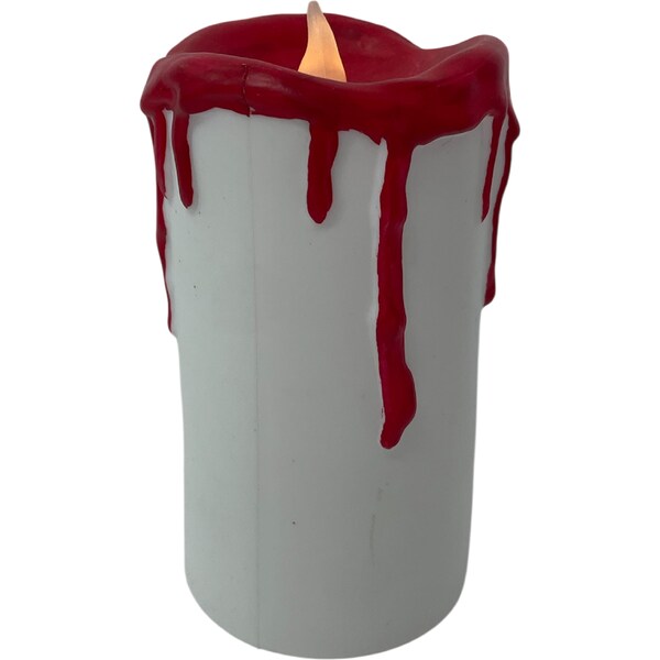 Halloween LED Pillar Candle White each