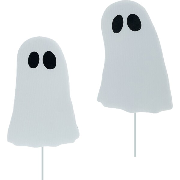 Halloween Ghost Garden Stake Sign 2 pack