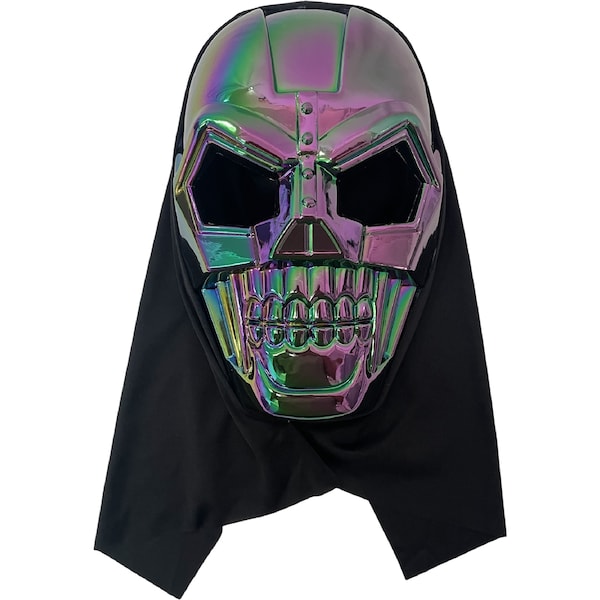 Halloween Deluxe Adult Robot Skull Costume Mask With Hood each