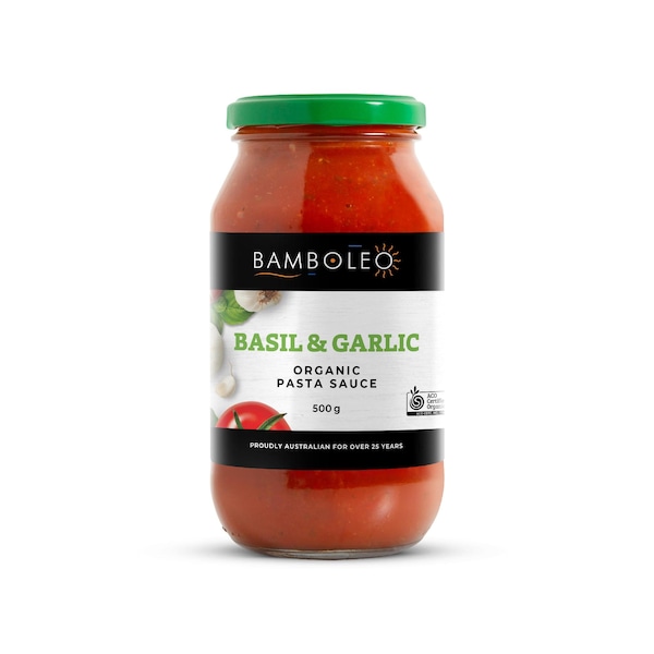 Bamboleo Organic Basil & Garlic Pasta Sauce 500g