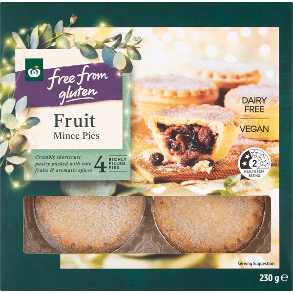 Woolworths Free From Gluten Fruit Mince Pies 4 pack