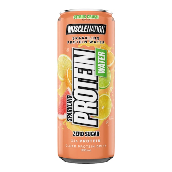 Muscle Nation Sparkling Protein Water Citrus Crush Zero Sugar 330mL