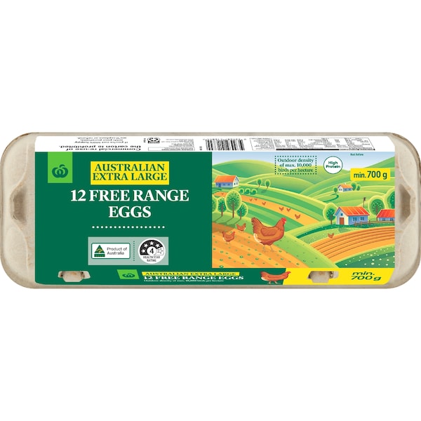 Woolworths 12 Extra Large Free Range Eggs 700g