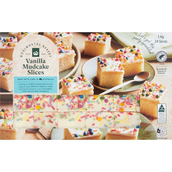 Woolworths Vanilla Mudcake Slices 24 pack
