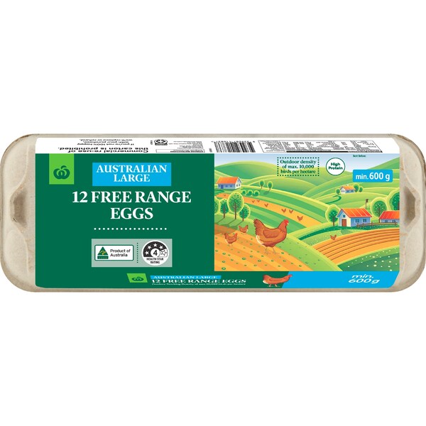 Woolworths 12 Large Free Range Eggs 600g